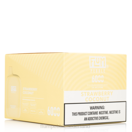 FLUM PEBBLES 6000 soesjes 10 pakjes aardbei kokosnoot - Flum Pebble vape Nederland VT48U73