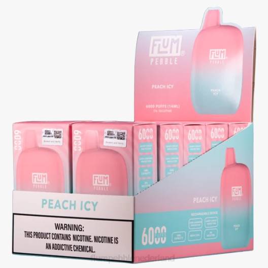 FLUM PEBBLES 6000 soesjes 10 pakjes perzik ijskoud - Flum Pebble flavors VT48U61