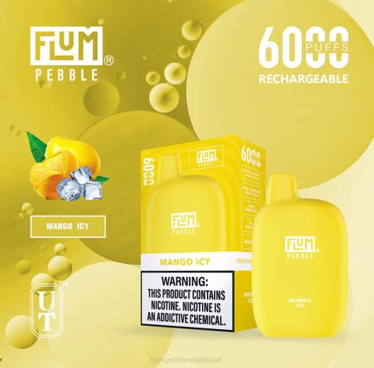 FLUM PEBBLES 6000 trekjes mango ijskoud - Flum Pebble vape Nederland VT48U53