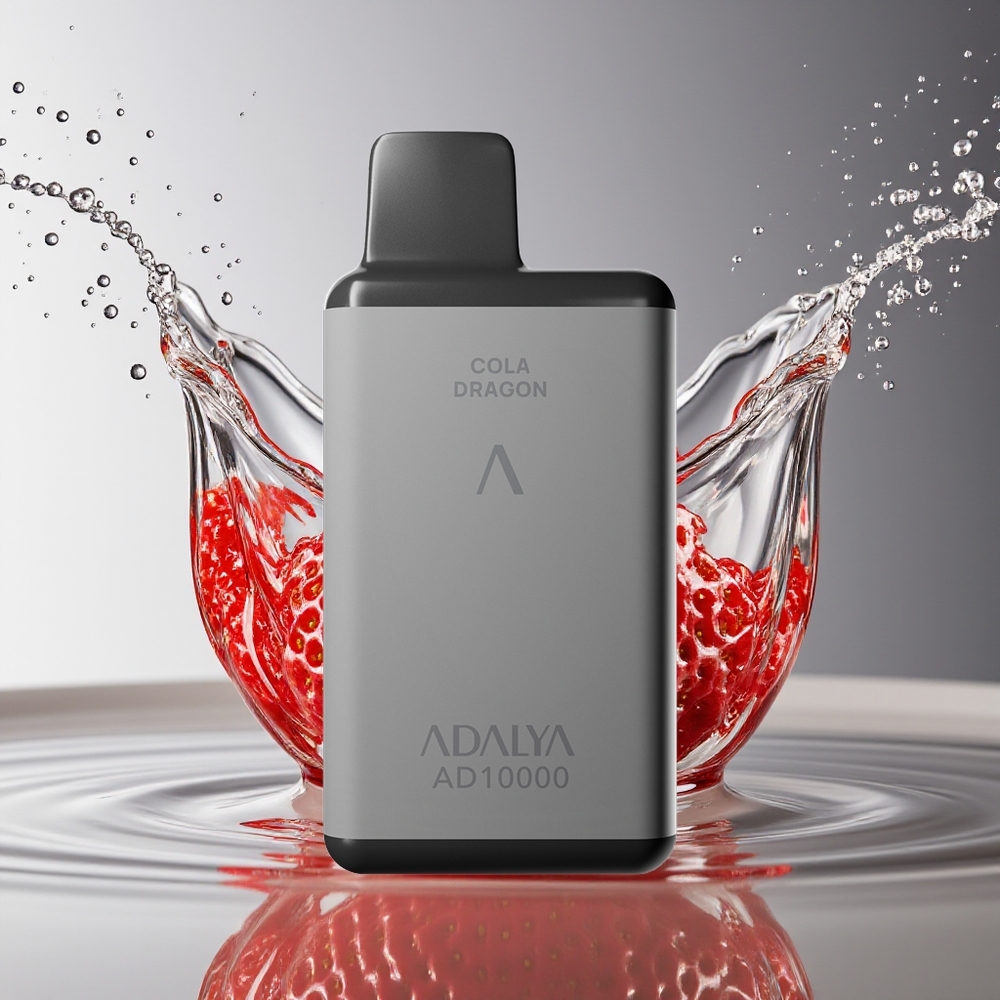 Adalya AD 10000 Puffs Aardbeien Plons Ruimtegrijs USB-C 14ml 2%