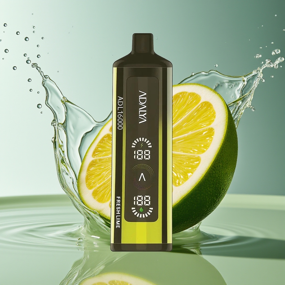 Adalya ADL 16000 PRO Puffs Wegwerp Vape Vers Limoen Staal Pijp USB-C Scherm