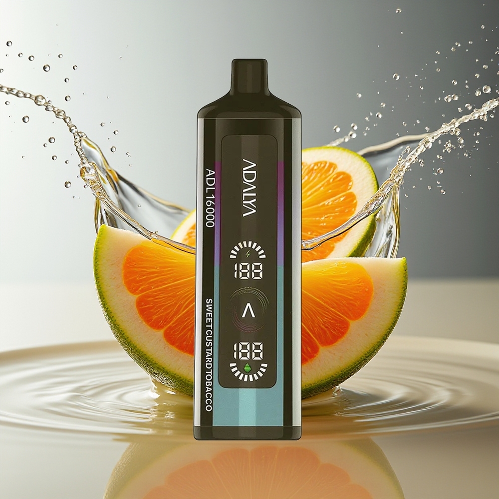 Adalya ADL 16000 PRO Zoete Custard Tabak Digitale Scherm USB-C Mesh Coil