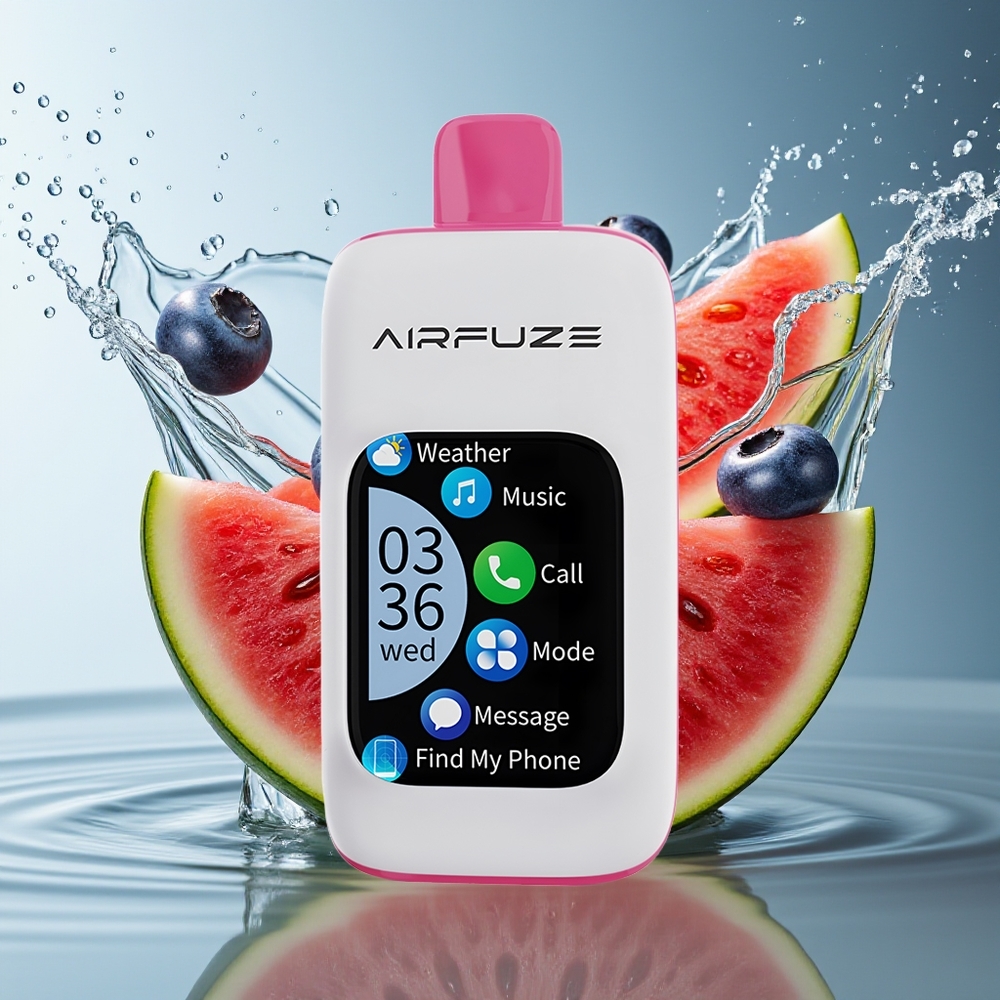 AirFuze Smart 30000 Puffs Blauwe Bes Watermeloen Wegwerp Vape 900mAh Type-C