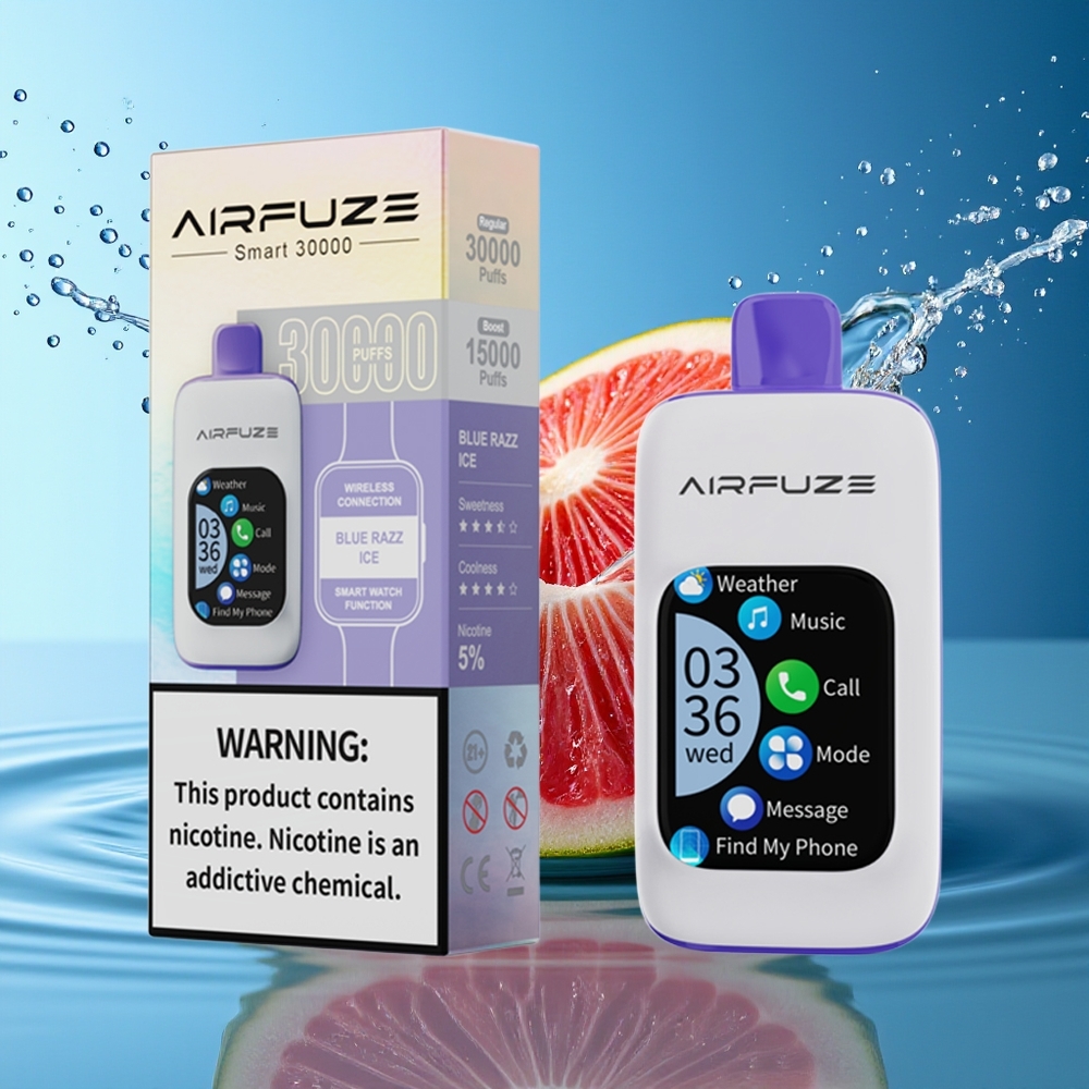 AirFuze Smart 30000 Puffs Blauwe Framboos Ijs Wegwerp Vape 5% 900mAh Type-C