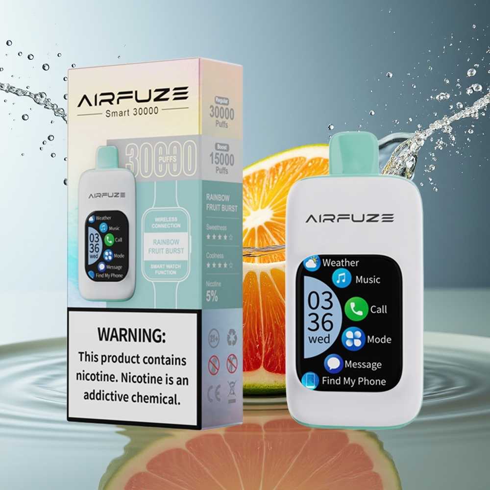 AirFuze Smart 30000 Puffs Wegwerp Vape Regenboog Fruit Burst 900mAh Type-C TFT