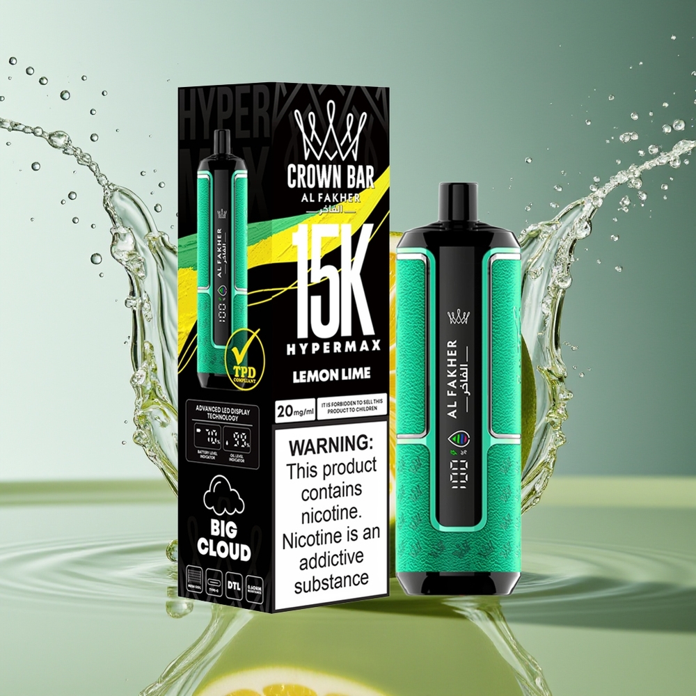 Al Fakher Crown Bar 15K Hypermax Citroen Limoen Hypermax Wegwerp Vape Kit