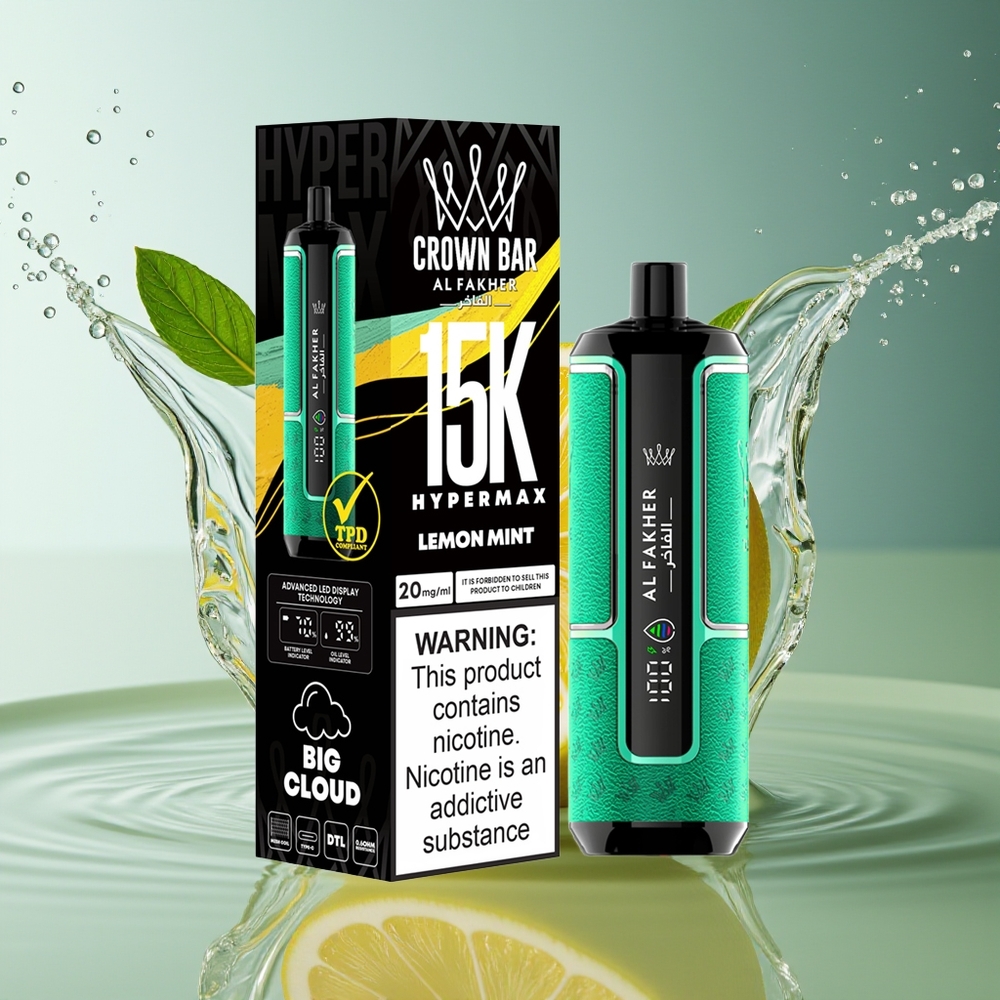 Al Fakher Crown Bar 15K Hypermax Citroen Munt Hypermax Wegwerp Vape Kit