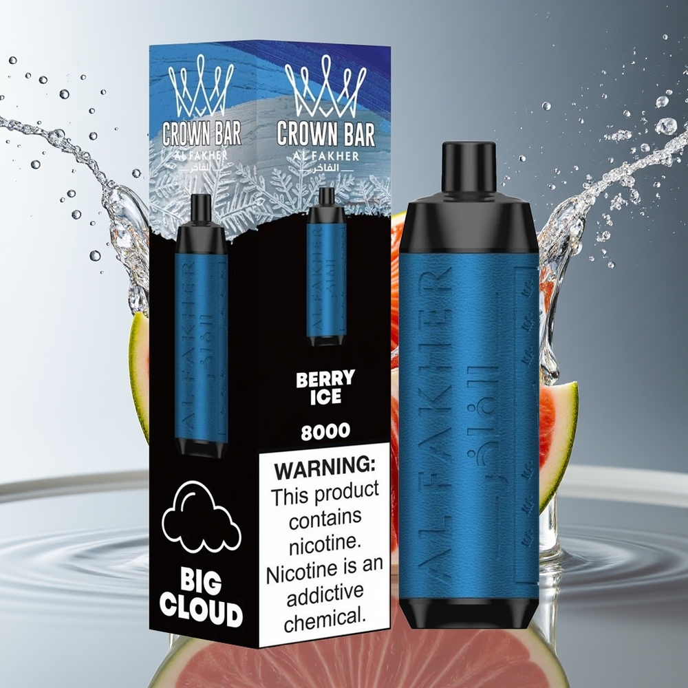 Al Fakher Crown Bar 8000 Crystal Wegwerp Vape Bes Ijs 600mAh 18ml 5mg 0.6ohm