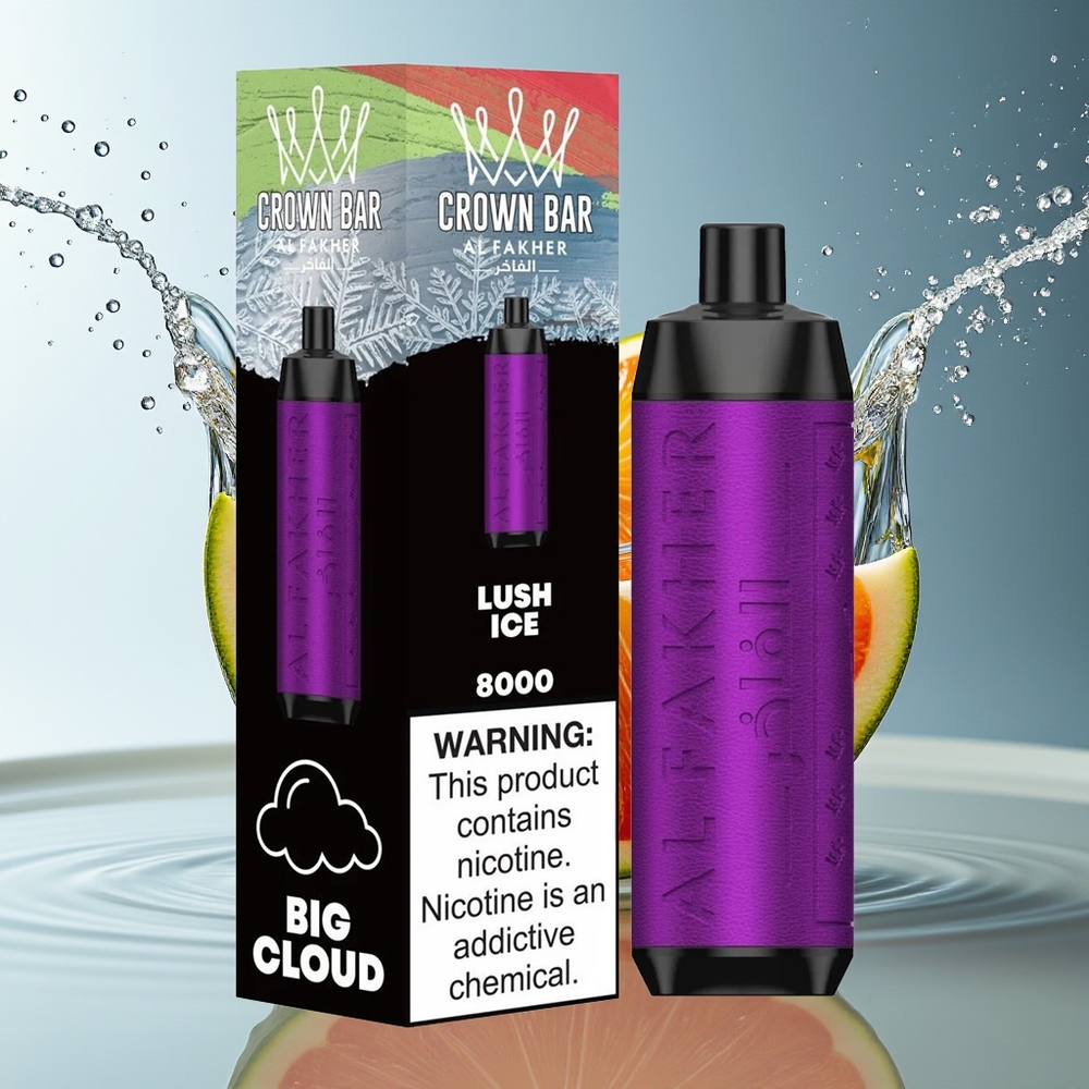 Al Fakher Crown Bar 8000 Crystal Wegwerp Vape IJzig Weelderig 600mah 18ml 5mg