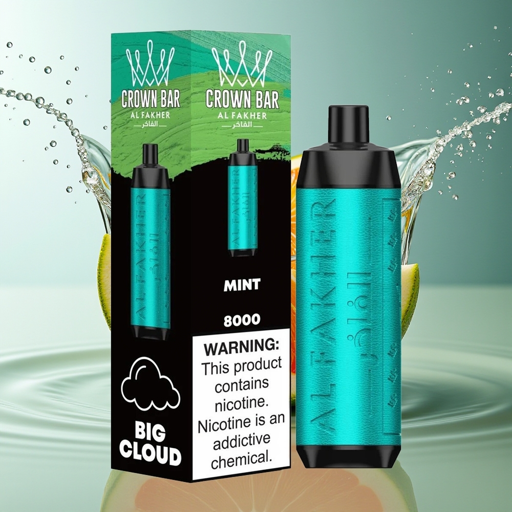 Al Fakher Crown Bar 8000 Kristal Wegwerp Vape Munt 600mah 18ml 5mg 0.6ohm
