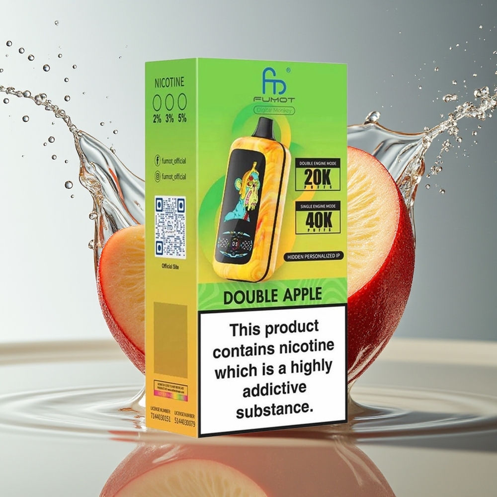 Fumot Digital Monkey 20000/40000 Dubbele Appel Dual Mesh 850MAH Type-C 0/2/3/5%