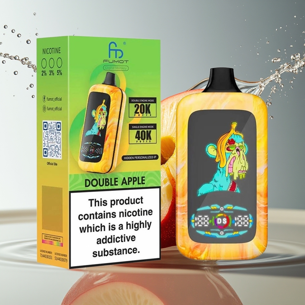 Fumot Digital Monkey 20000/40000 Dubbele Appel Dual Mesh 850MAH Type-C 0/2/3/5%