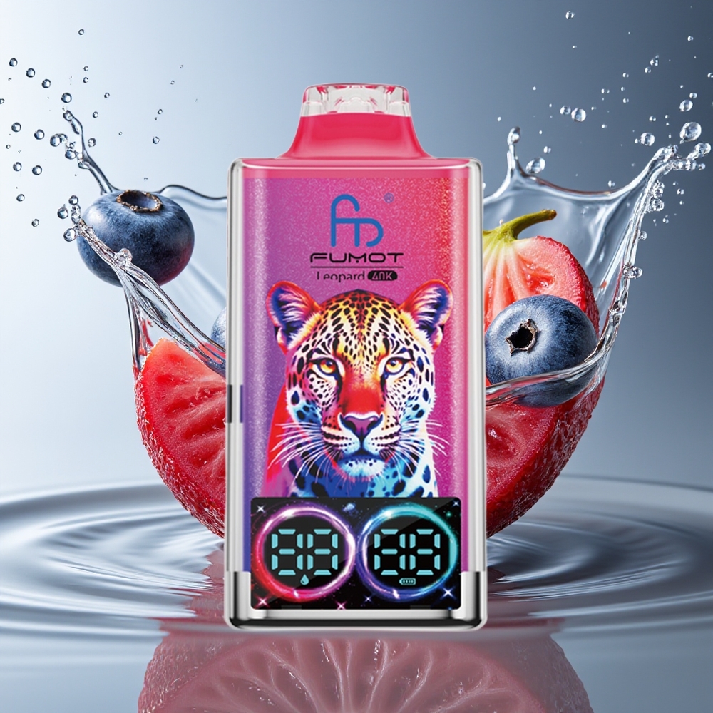 Fumot Leopard 40K Puffs Blauwe Bes Kers Cranberry Dual Mesh Type-C 700mAh 0-5% Nicotine