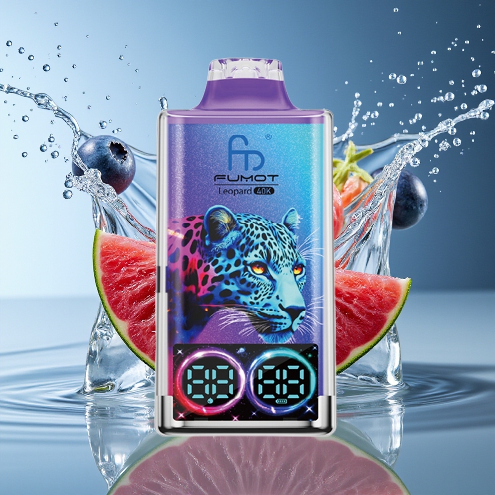 Fumot Leopard 40K Puffs Blauwe Bes Op Ijs 0%/2%/3%/5% Nicotine 700mAh Dual Mesh Type-C Digitale Display