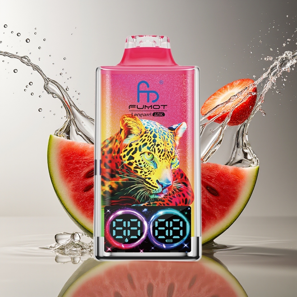Fumot Leopard 40K Puffs Disposable Aardbei Watermeloen 5% Nicotine 700mAh Dual Mesh Type-C Digitaal