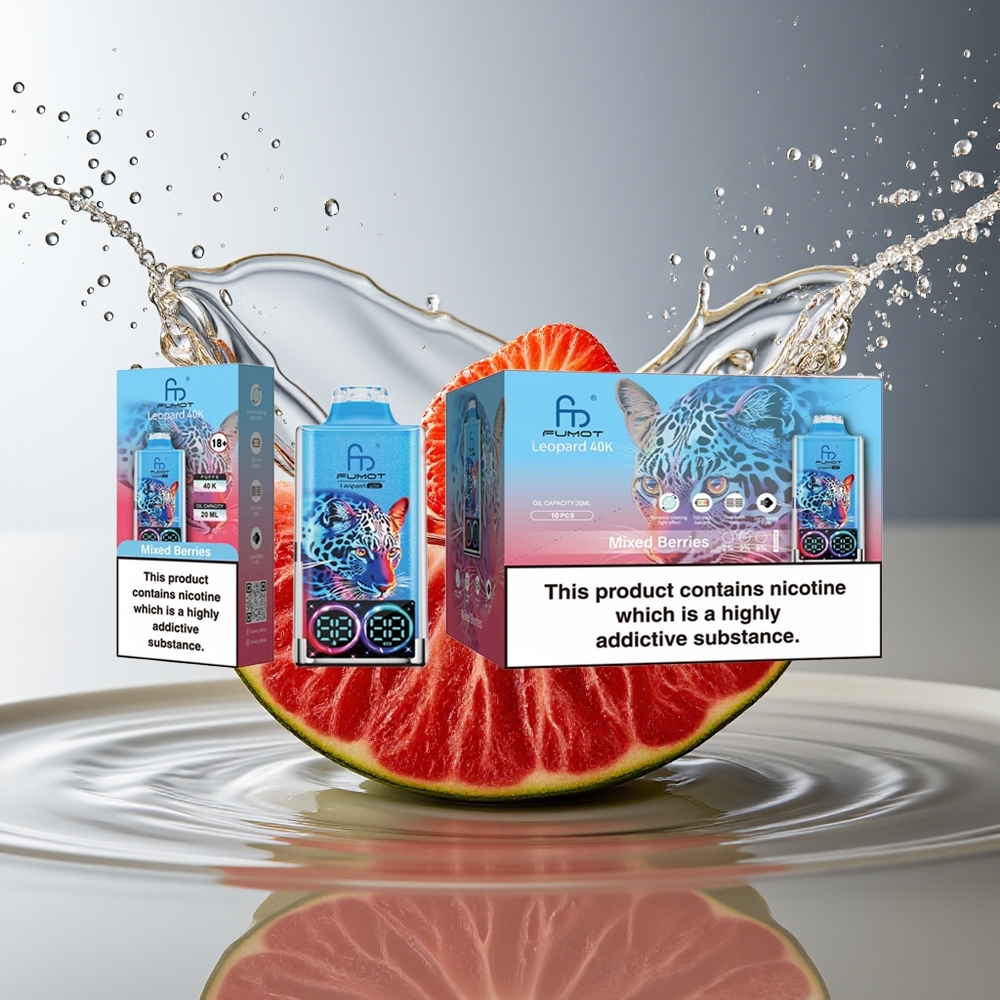 Fumot Luipaard 40K Puffs Wegwerp Vape Gemengde Bessen 5% Nicotine 700mAh Dual Mesh Type-C Digitaal Display