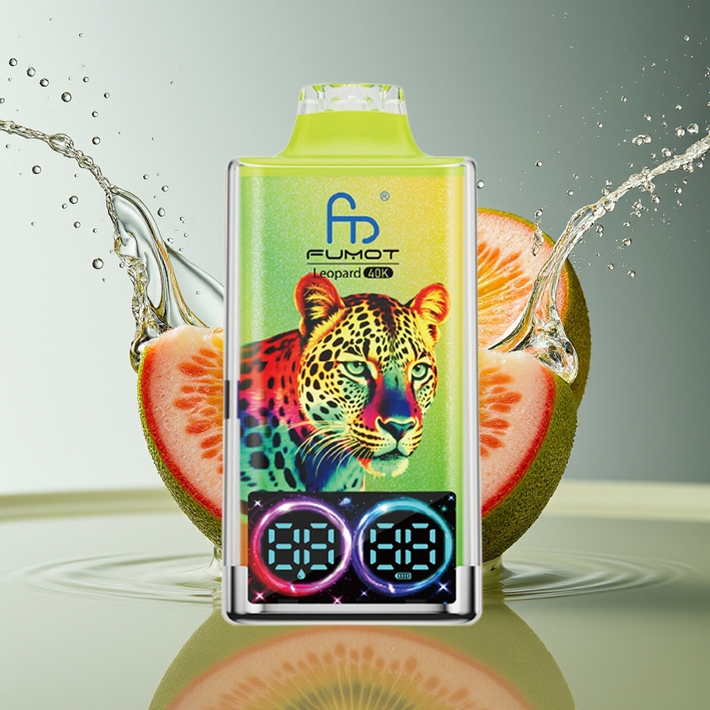 Fumot Luipaard 40K Puffs Wegwerp Vape Kiwi Passievrucht Guave 5% Nicotine Dual Mesh Type-C
