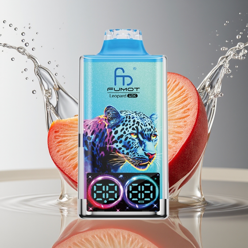 Fumot Luipaard 40K Puffs Wegwerp Vape Perzik Bes Dual Mesh Type-C 700mAh 5% Nicotine