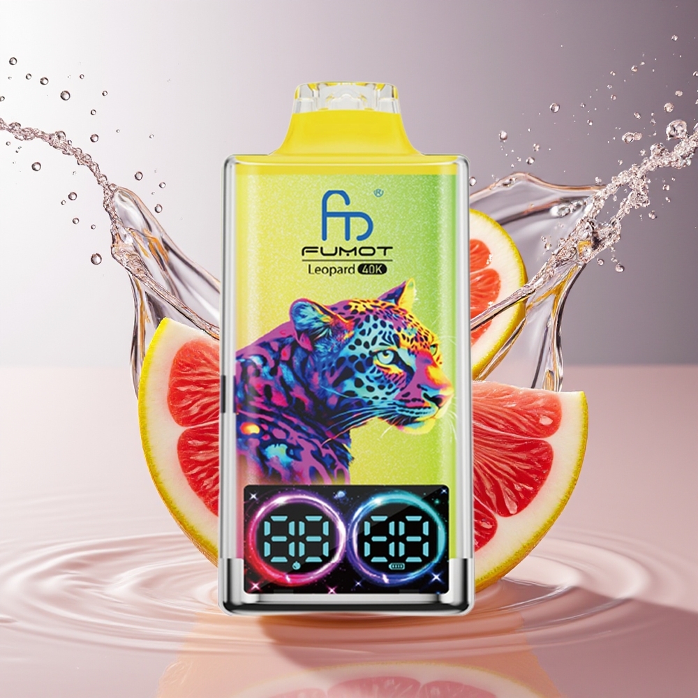 Fumot Luipaard 40K Puffs Wegwerp Vape Roze Citroen 0% Nicotine 700mAh Dual Mesh Type-C Digitaal