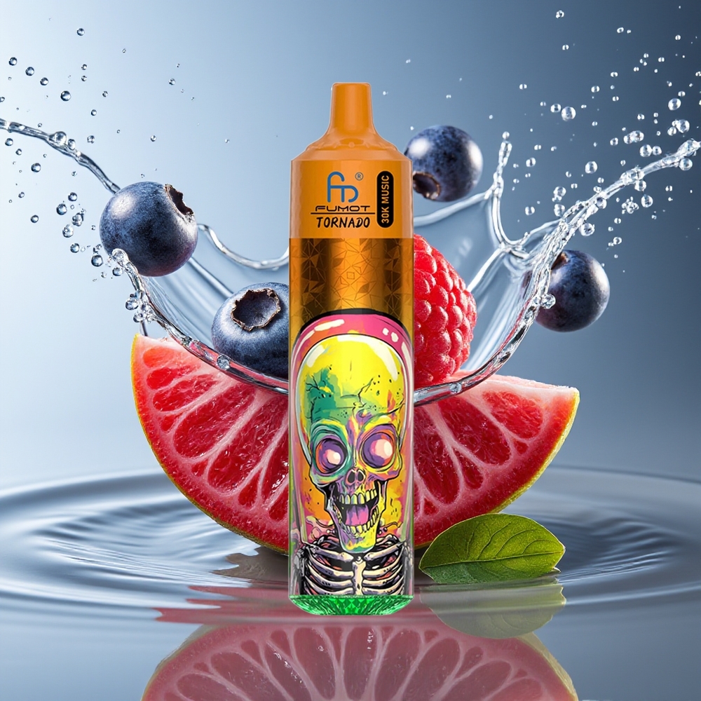 Fumot Randm Tornado 30000 Puffs Blauwe Bes Framboos 30mL 5% 600mAh LED