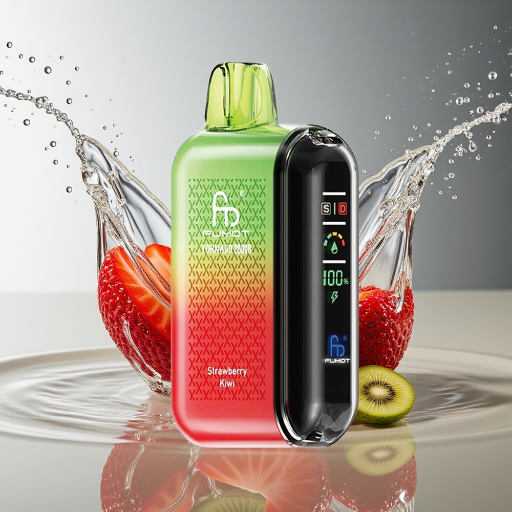 Fumot Tornado 20000 Puffs Aardbei Kiwi Dual Mesh 20ml 850mAh Display Luchtstroom
