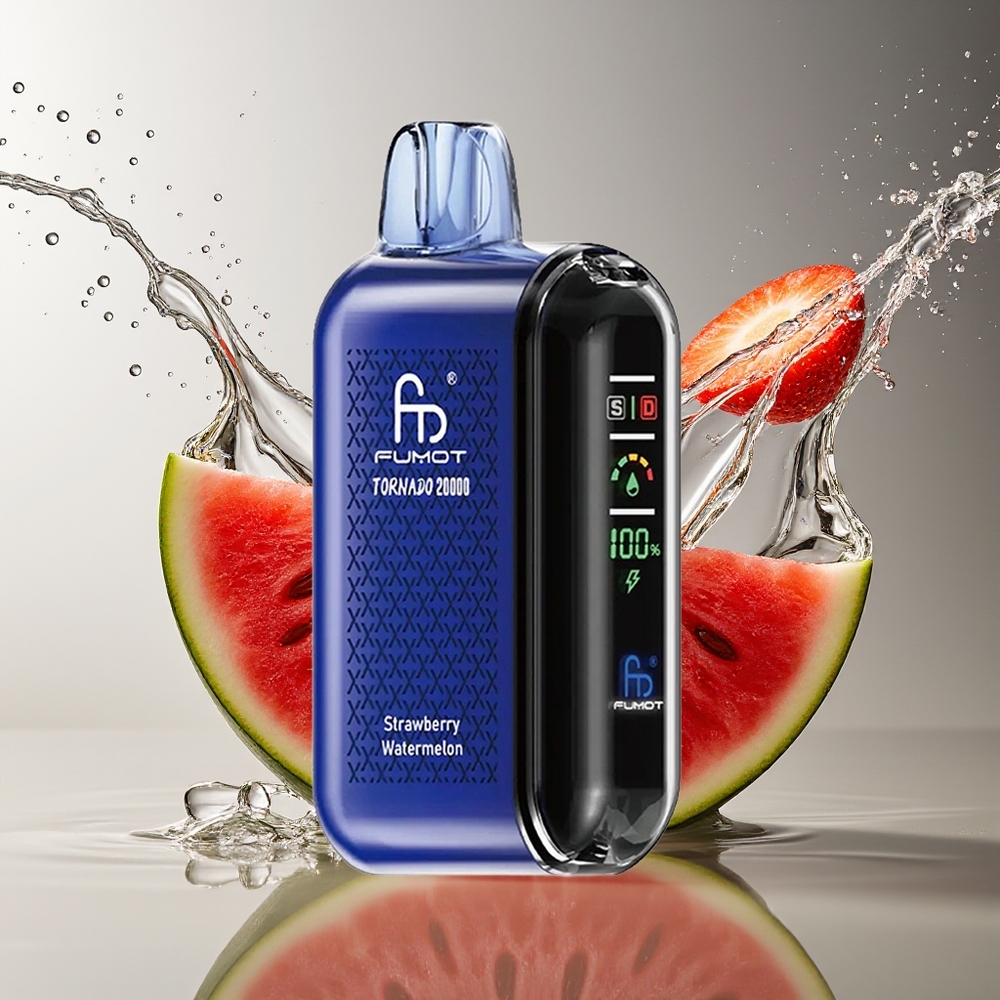 Fumot Tornado 20000 Puffs Aardbei Watermeloen Dual Mesh 20ml 850mAh Display