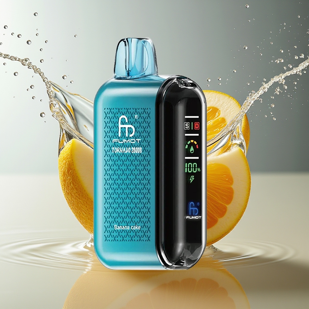 Fumot Tornado 20000 Puffs Banaan Cake Dual Mesh Smart Display Luchtstroom