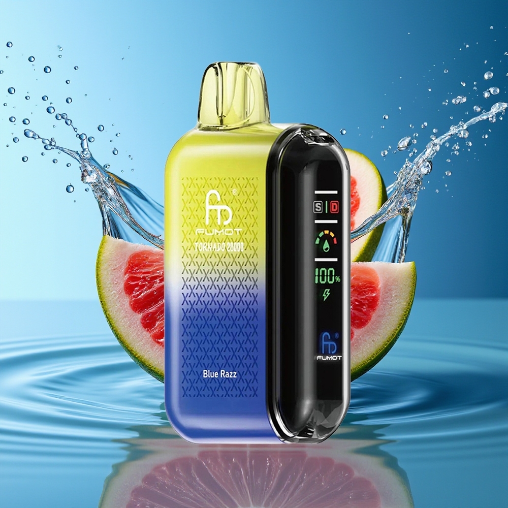 Fumot Tornado 20000 Puffs Blauwe Framboos Dual Mesh 20ml 850mAh Display Luchtstroom