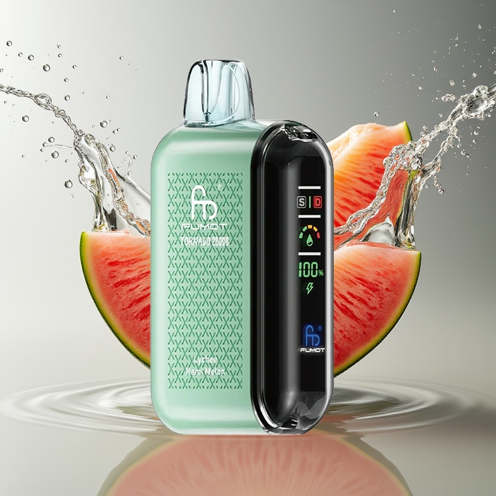 Fumot Tornado 20000 Puffs Dual Mesh Litchi Hami Meloen Smart Display Airflow