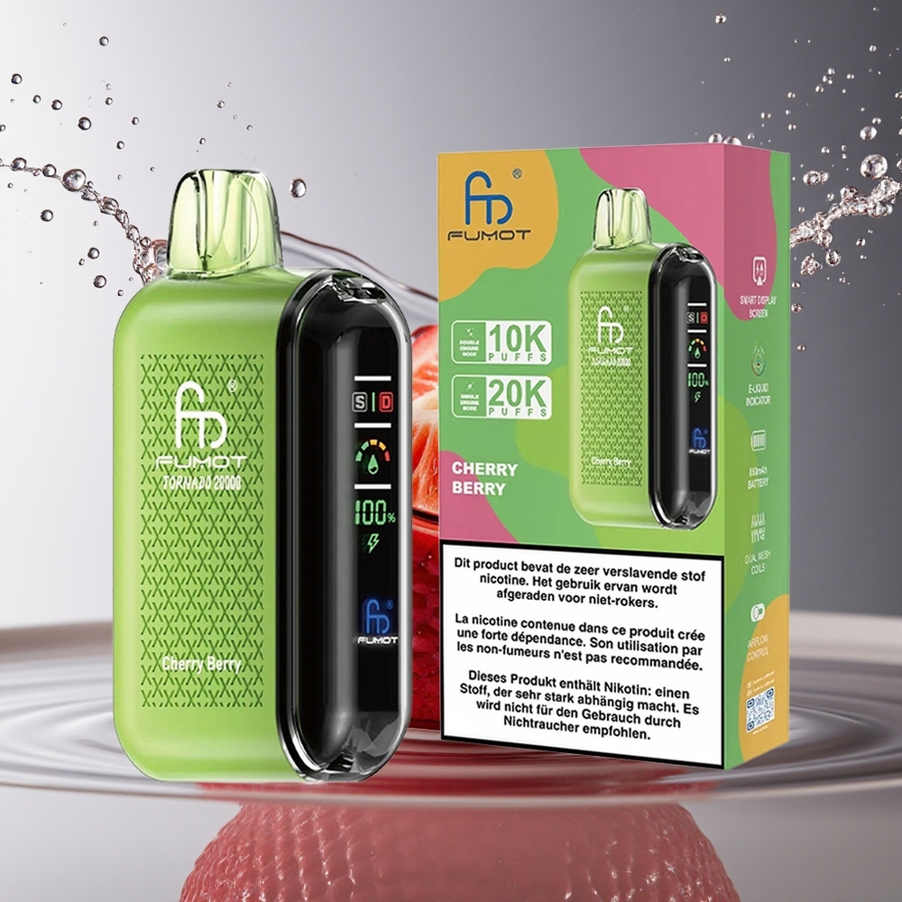 Fumot Tornado 20000 Puffs Kers Bes Dual Mesh Coil 20ml 850mAh Smart Display