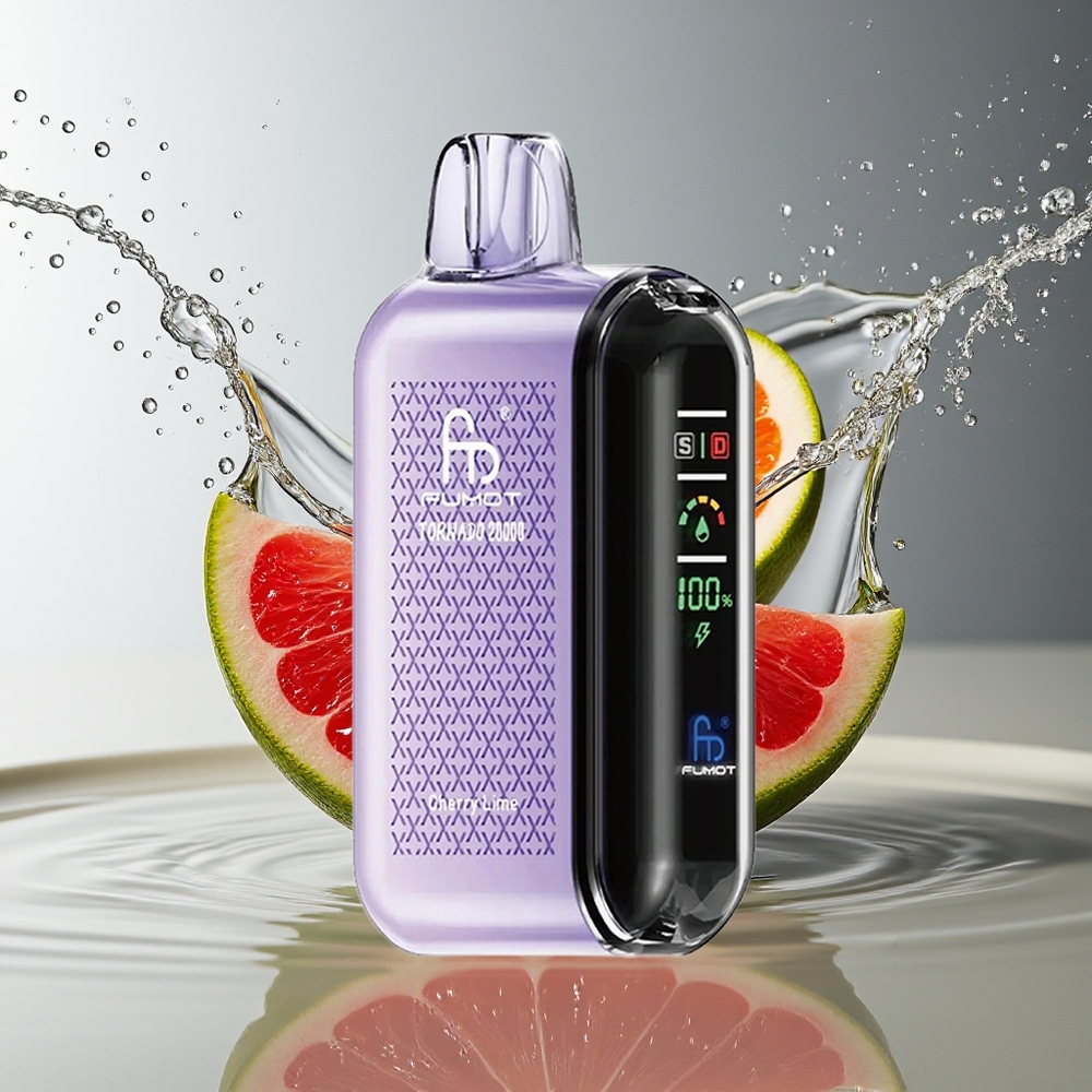 Fumot Tornado 20000 Puffs Kers Limoen Dual Mesh Smart Display Luchtstroom
