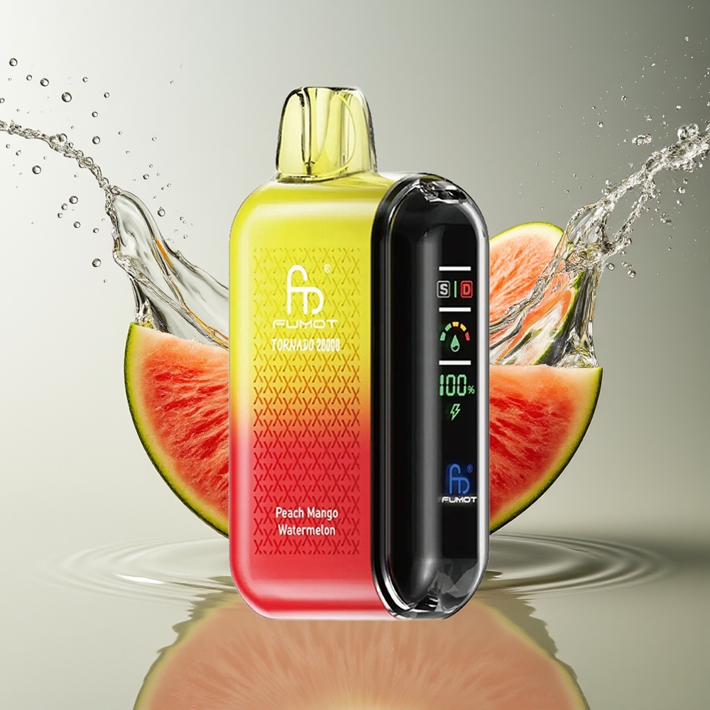 Fumot Tornado 20000 Puffs Perzik Mango Watermeloen Dual Mesh 20ml 850mAh