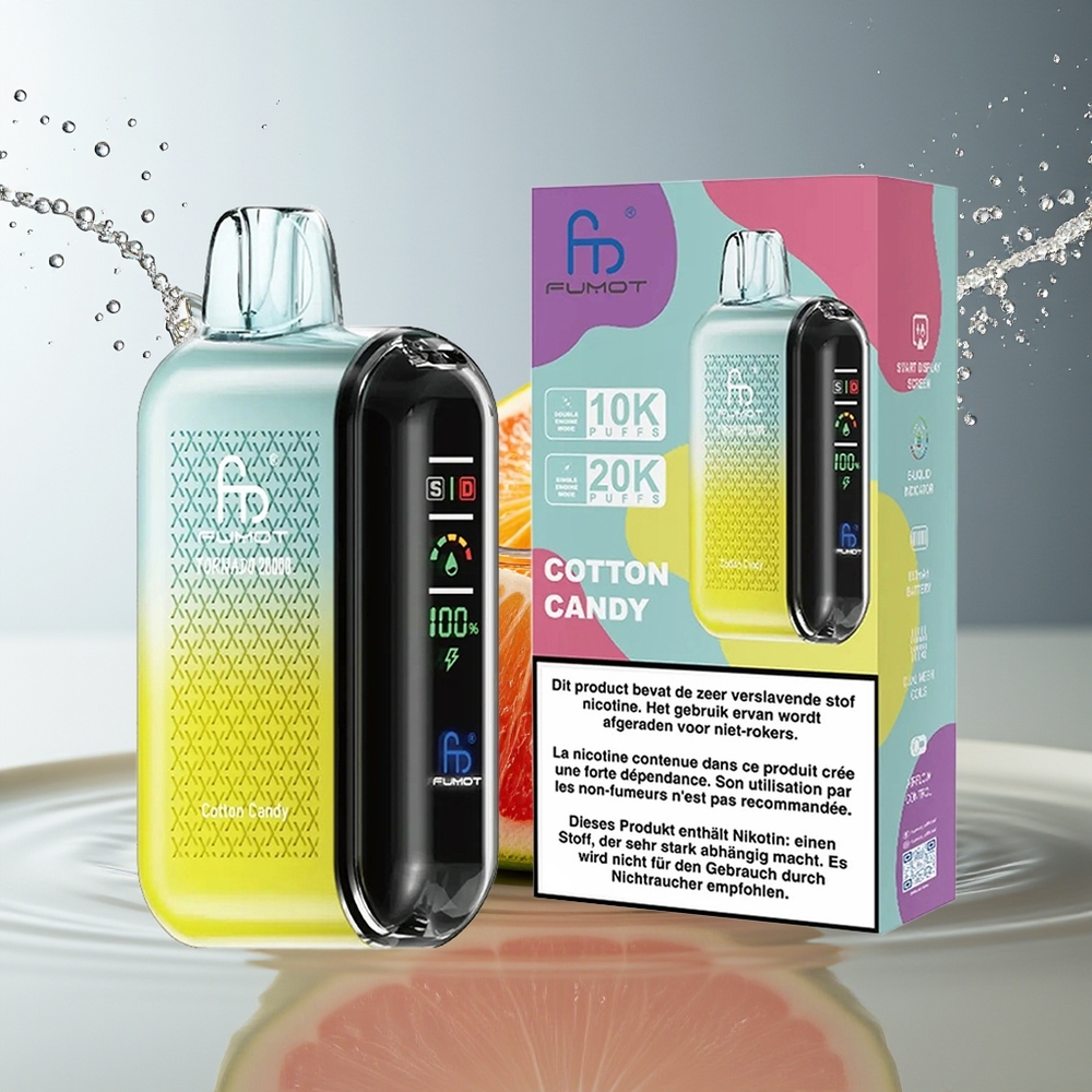 Fumot Tornado 20000 Puffs Suikerspin Dual Mesh 20ml Smart Display
