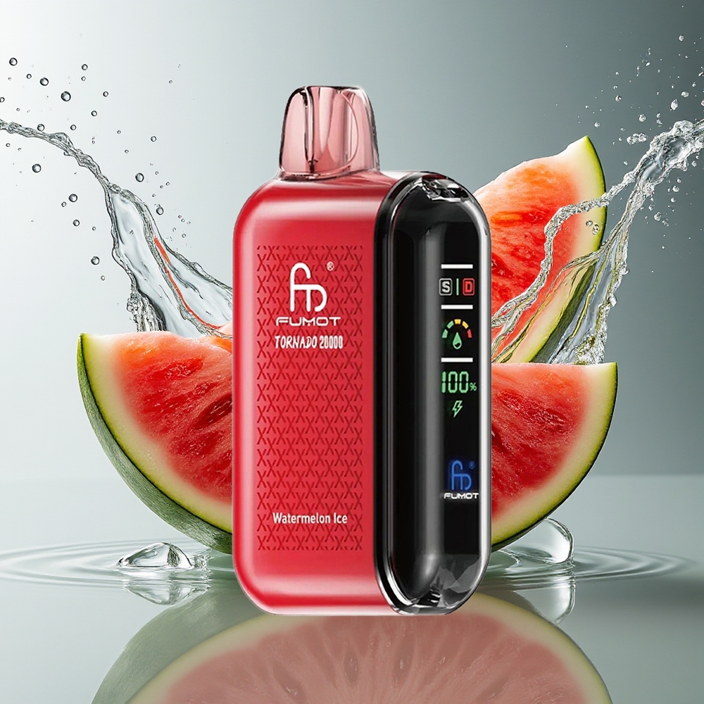 Fumot Tornado 20000 Puffs Watermeloen IJs Dual Mesh Coil Smart Display Airflow