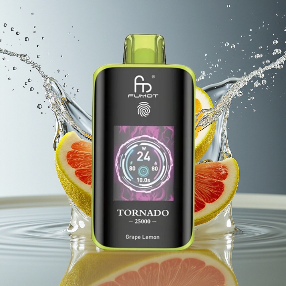 Fumot Tornado 25000 Puff Druif Citroen HD Scherm 700mAh 20ml Type-C