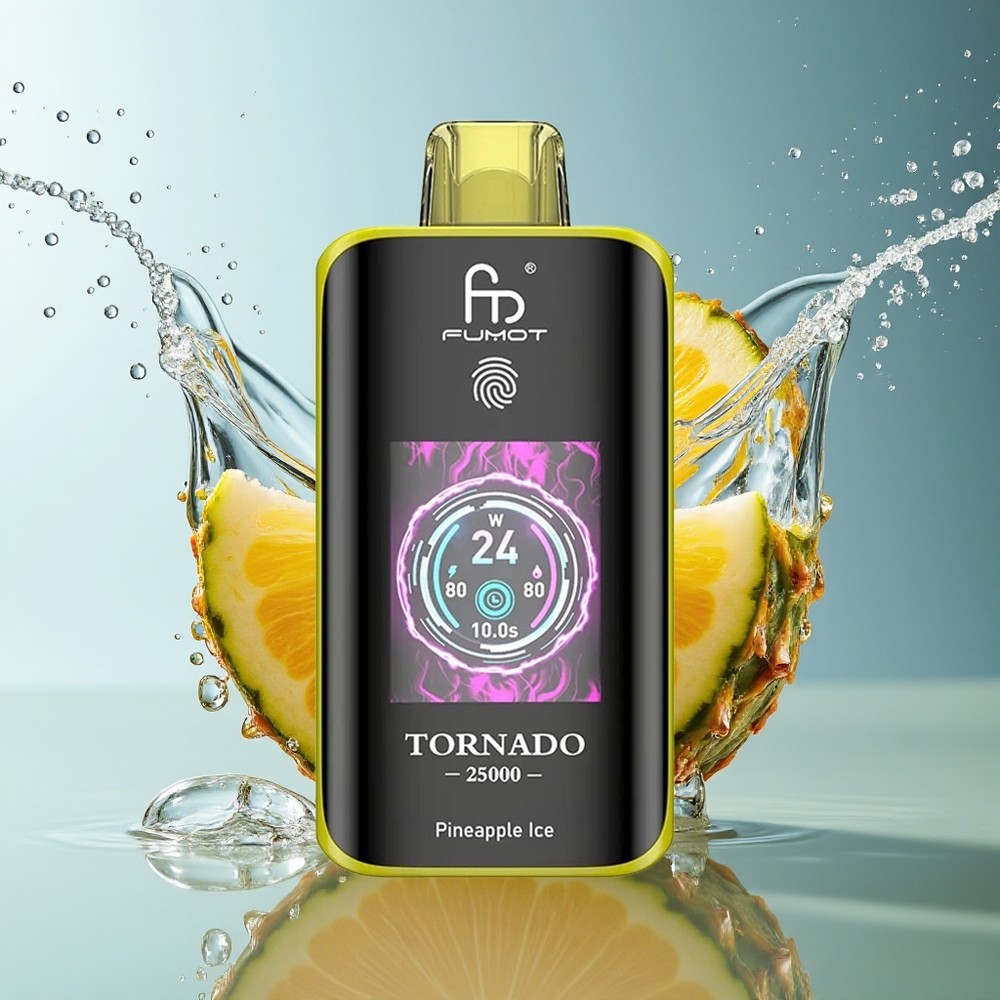 Fumot Tornado 25000 Puffs Ananas IJs HD Scherm 700mAh 20ml Type-C