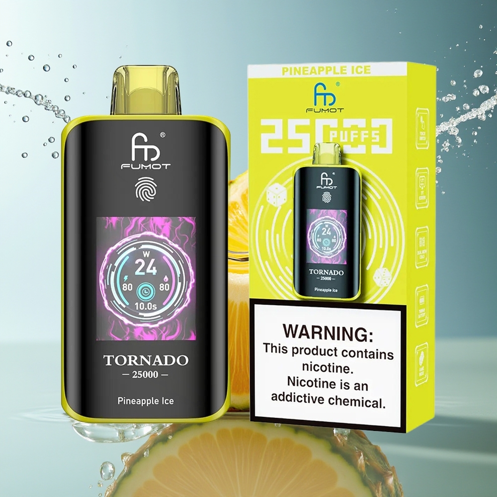 Fumot Tornado 25000 Puffs Ananas IJs HD Scherm 700mAh 20ml Type-C