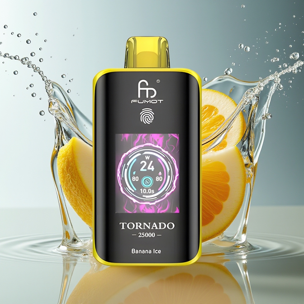 Fumot Tornado 25000 Puffs Banaan IJs HD Scherm 700mAh 20ml Type-C
