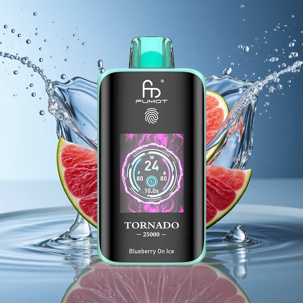 Fumot Tornado 25000 Puffs Blauwe Bes Op IJs HD Scherm 700mAh 20ml Type-C