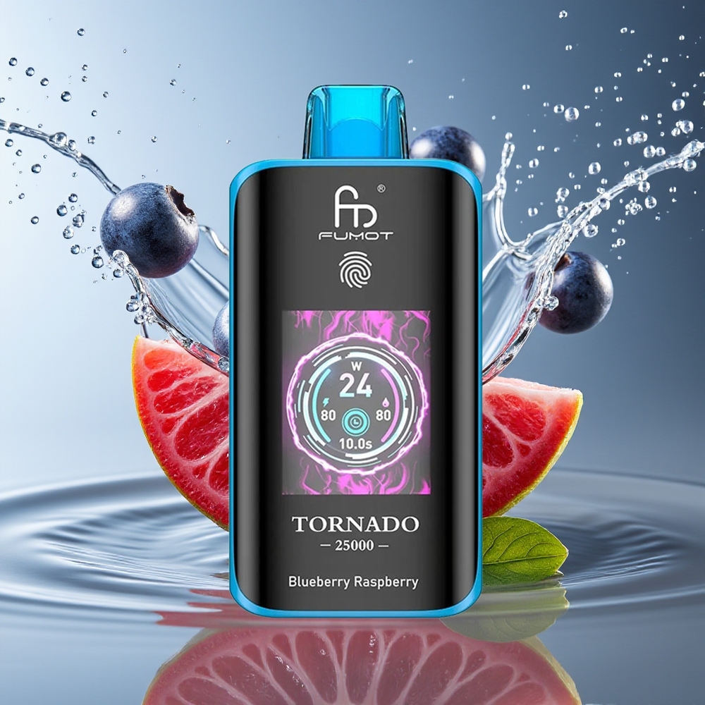 Fumot Tornado 25000 Puffs Bosbes Framboos HD Scherm 700mAh 20ml Type-C