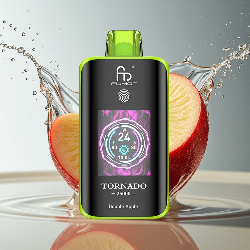 Fumot Tornado 25000 Puffs Dubbele Appel Oplaadbare Accu Type-C HD Scherm