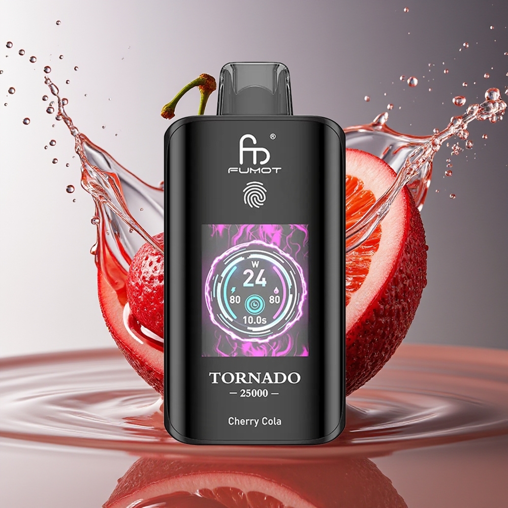 Fumot Tornado 25000 Puffs Kers Cola HD Scherm 700mAh Type-C Oplaadbaar 20ml