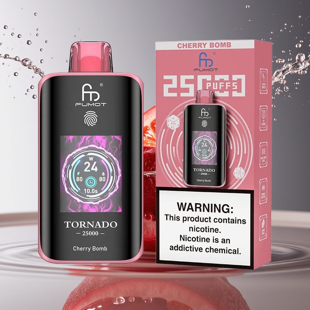 Fumot Tornado 25000 Puffs Kersenbom HD Scherm 700mAh 20ml Type-C