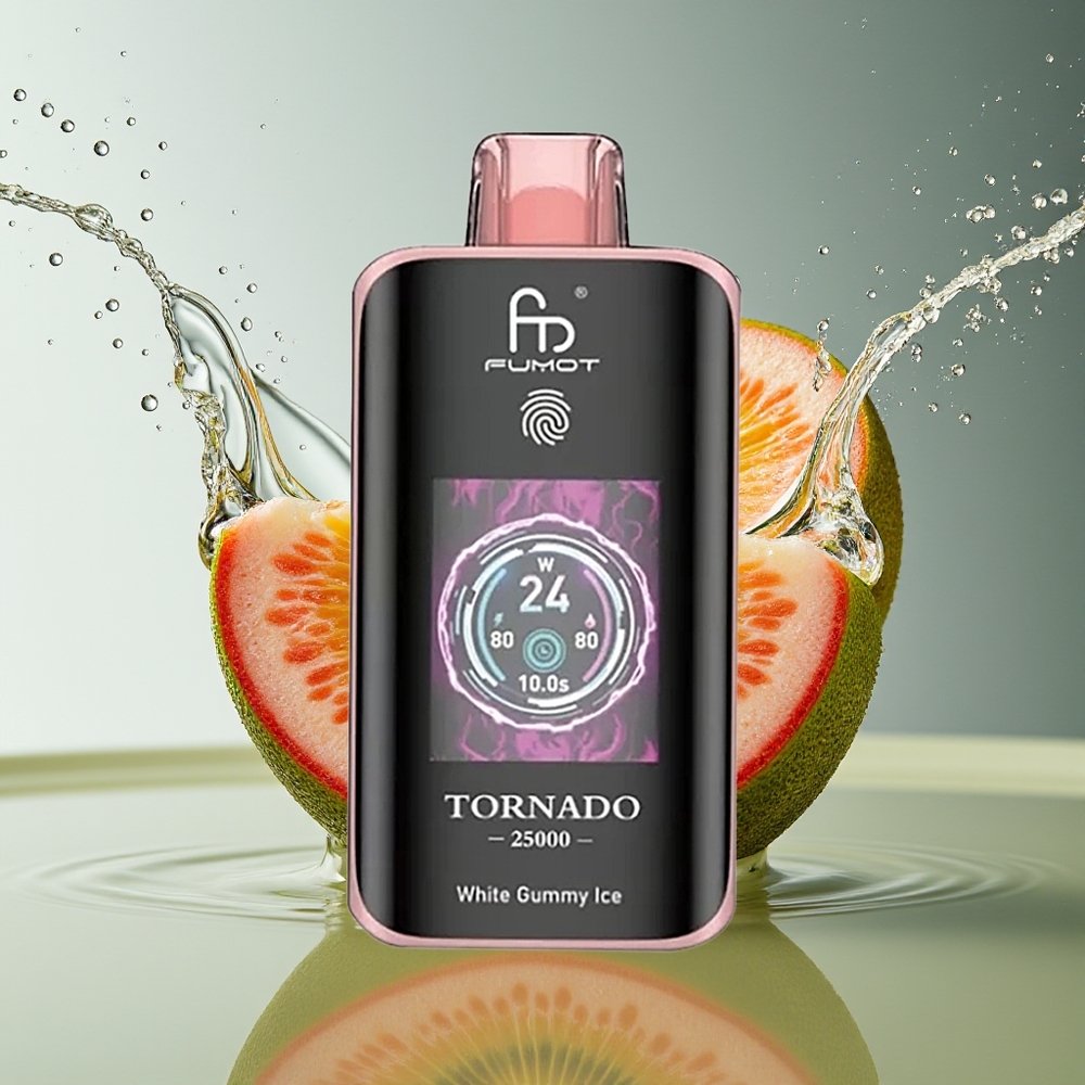 Fumot Tornado 25000 Puffs Kiwi Passievrucht Guave HD Scherm 700mAh Oplaadbaar 20ml