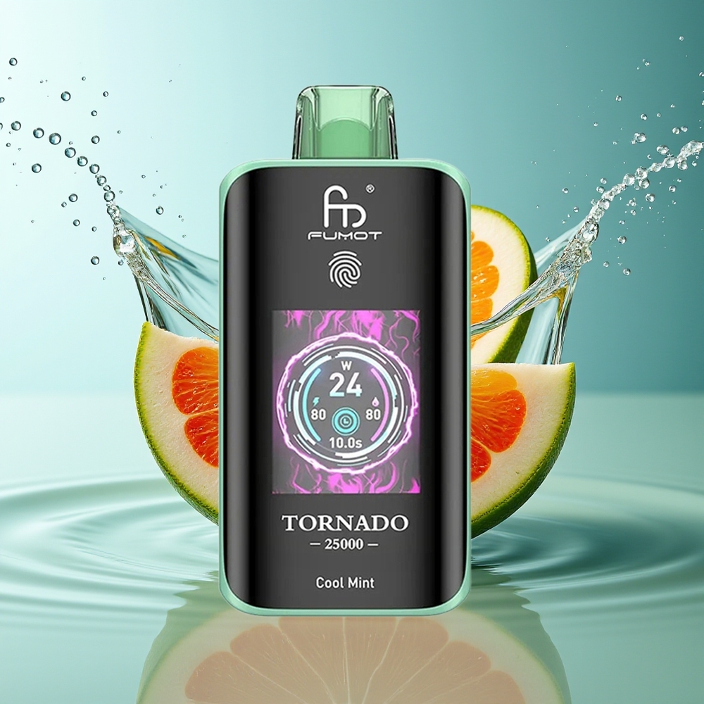 Fumot Tornado 25000 Puffs Koel Munt HD Scherm 700mAh 20ml Type-C