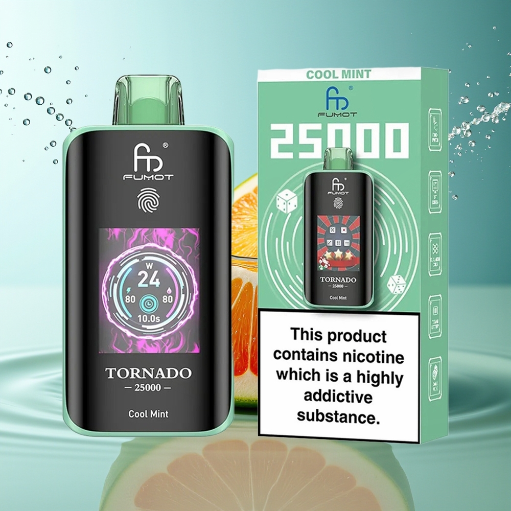 Fumot Tornado 25000 Puffs Koel Munt HD Scherm 700mAh 20ml Type-C