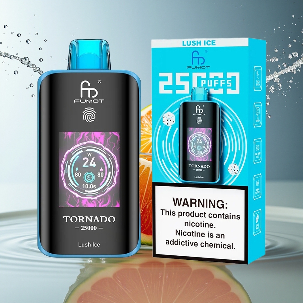 Fumot Tornado 25000 Puffs Lush IJs HD Scherm 700mAh 20ml Type-C