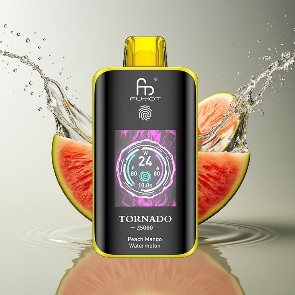 Fumot Tornado 25000 Puffs Perzik Mango Watermeloen HD Scherm 700mAh Type-C