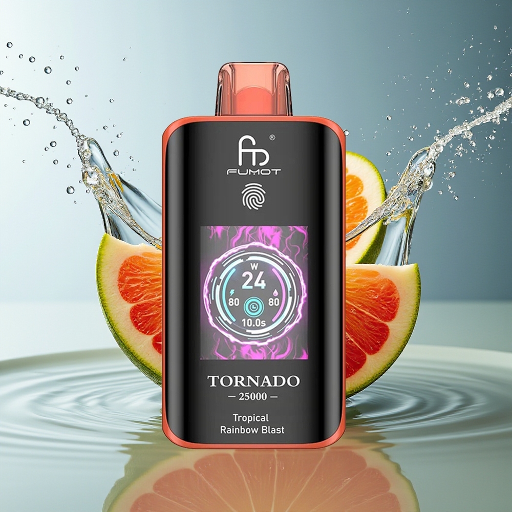 Fumot Tornado 25000 Puffs Tropische Regenboog Explosie HD Scherm 700mAh 20ml Type-C