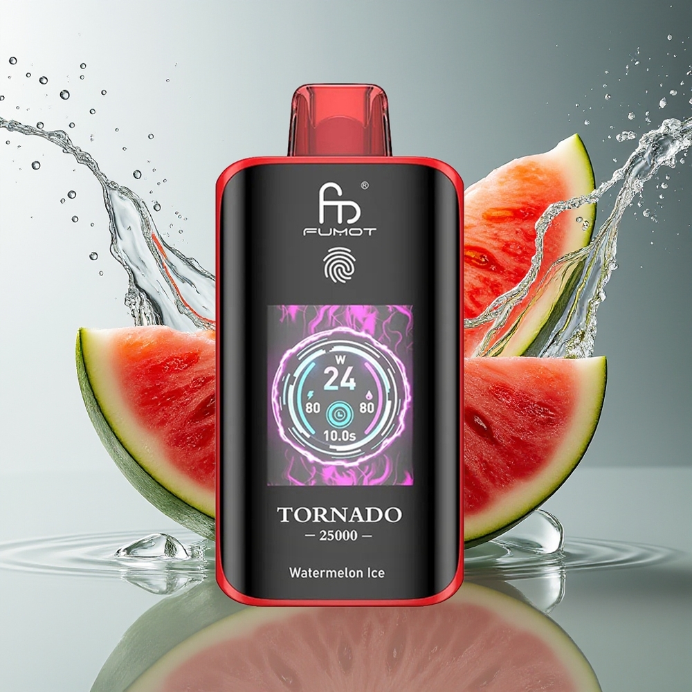 Fumot Tornado 25000 Puffs Watermeloen Ijs HD Scherm 700mAh 20ml Type-C